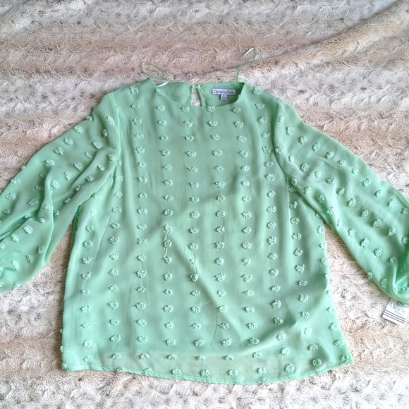 Ophelia Roe Pom Bubble Sleeve Blouse - Picture 2 of 4